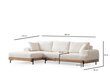 Stūra dīvāns Eti, balts цена и информация | Stūra dīvāni | 220.lv