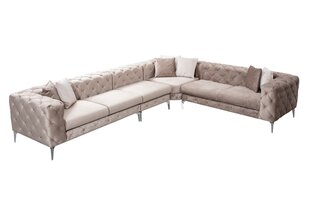 Угловой диван COMO - L-образный мягкий уголок (цвет: бежевый, оттоманка: справа) цена и информация | Угловые диваны | 220.lv