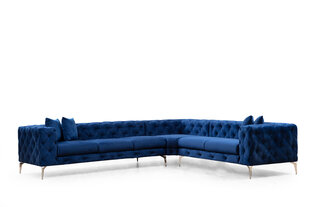 Stūra dīvāns Como, zils cena un informācija | Stūra dīvāni | 220.lv