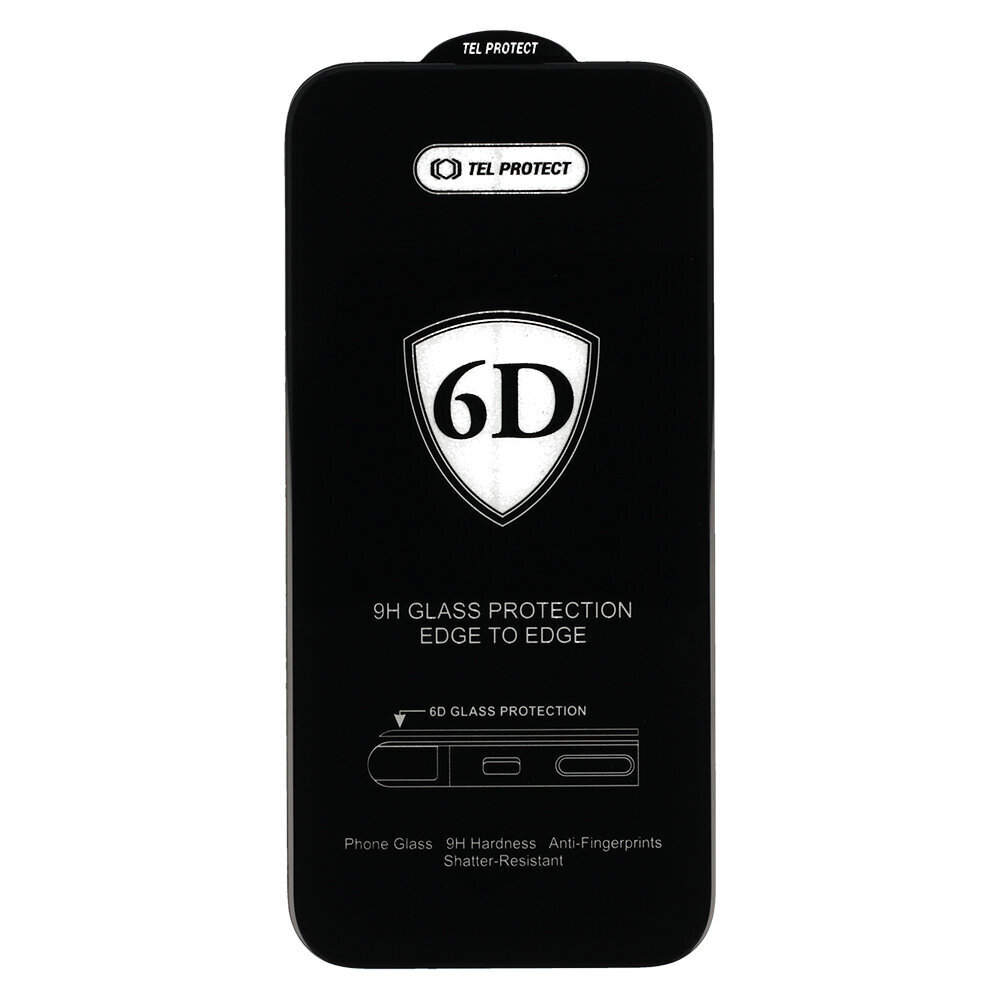 Full Glue 6D rūdīts stikls IPHONE 13/13 PRO Black — 10 PACK cena un informācija | Ekrāna aizsargstikli | 220.lv