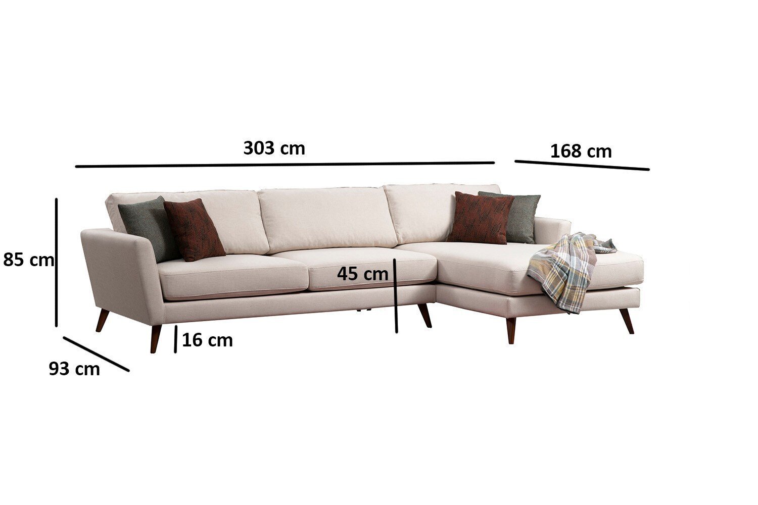 Stūra dīvāns Mayorka, bēšs cena un informācija | Stūra dīvāni | 220.lv