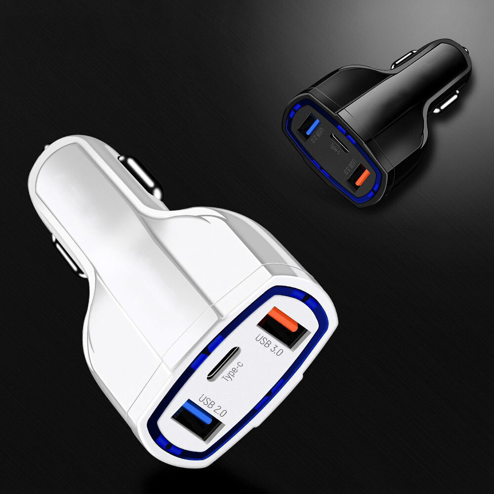 Automašīnas lādētājs 2xUSB un USB C melns цена и информация | Lādētāji un adapteri | 220.lv