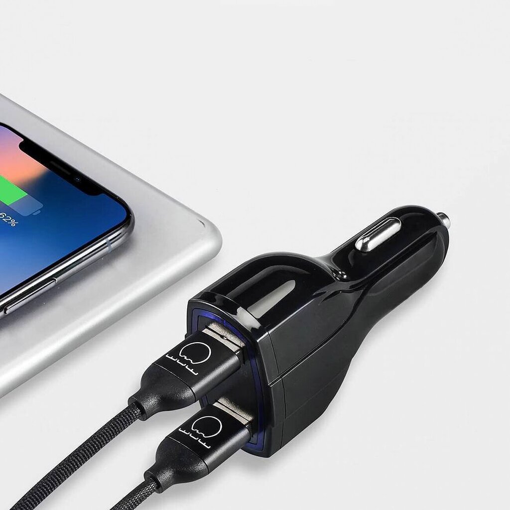 Automašīnas lādētājs 2xUSB un USB C melns цена и информация | Lādētāji un adapteri | 220.lv