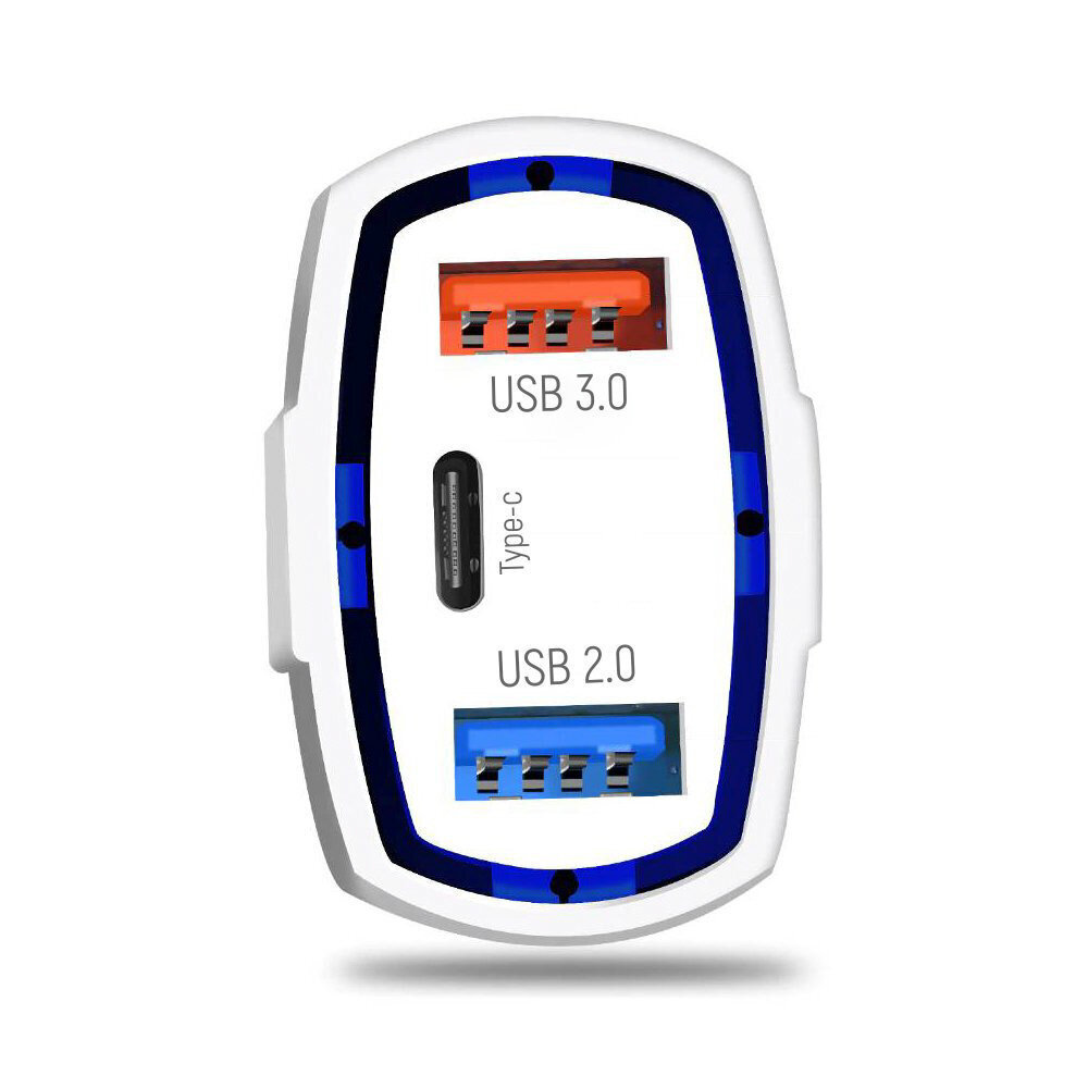 Automašīnas lādētājs 2xUSB un USB C melns цена и информация | Lādētāji un adapteri | 220.lv