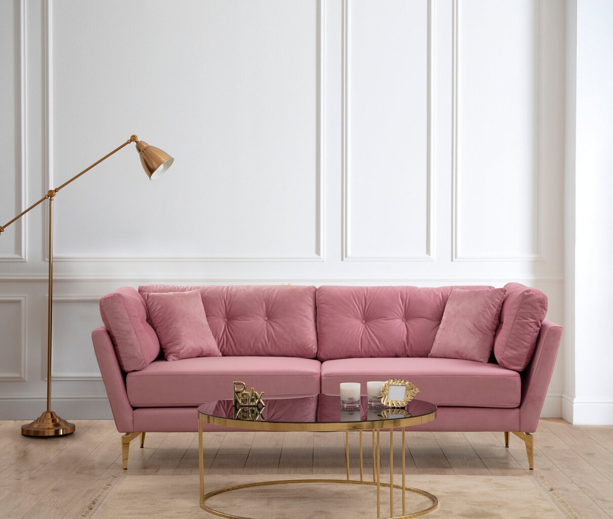 Dīvāns Istiridye, rozā cena un informācija | Dīvāni | 220.lv