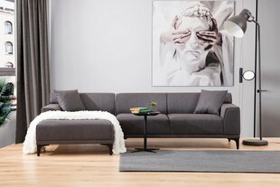 Stūra dīvāns Petra, melns cena un informācija | Stūra dīvāni | 220.lv