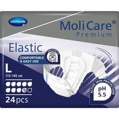 Autiņbikses MoliCare Premium Elastic 9L, 24 gab. cena un informācija | Autiņbiksītes, higiēniskās paketes, vienreizlietojamie paladziņi pieaugušajiem | 220.lv