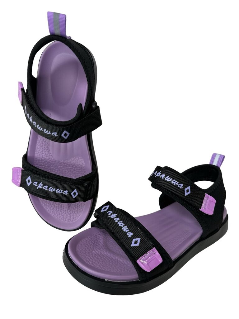 Sandales meitenēm Apawwa, melnas cena un informācija | Bērnu sandales | 220.lv