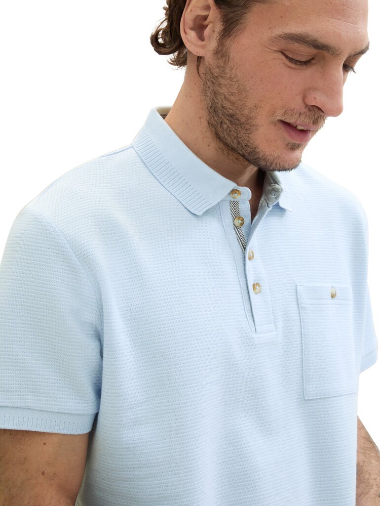 Tom Tailor vīriešu polo krekls, gaiši zils cena un informācija | Vīriešu T-krekli | 220.lv