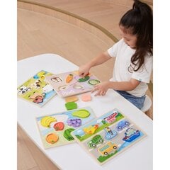 Koka Montessori puzle 2in1 transportlīdzekļi Viga цена и информация | Развивающие игрушки | 220.lv