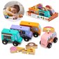 Koka kravas automašīnu komplekts Viga, 4 gab. цена и информация | Rotaļlietas zīdaiņiem | 220.lv