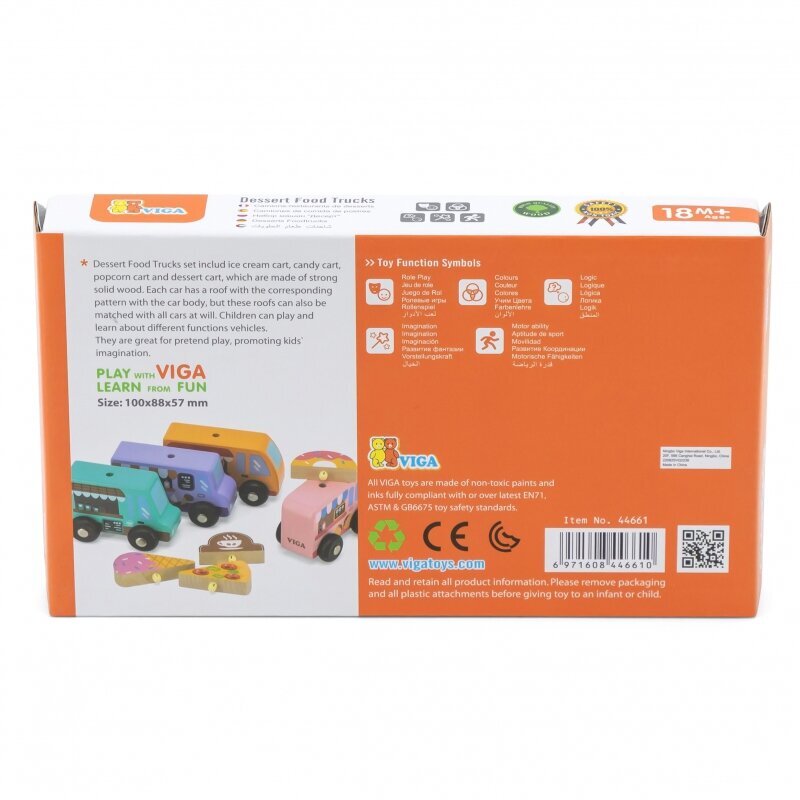 Koka kravas automašīnu komplekts Viga, 4 gab. цена и информация | Rotaļlietas zīdaiņiem | 220.lv