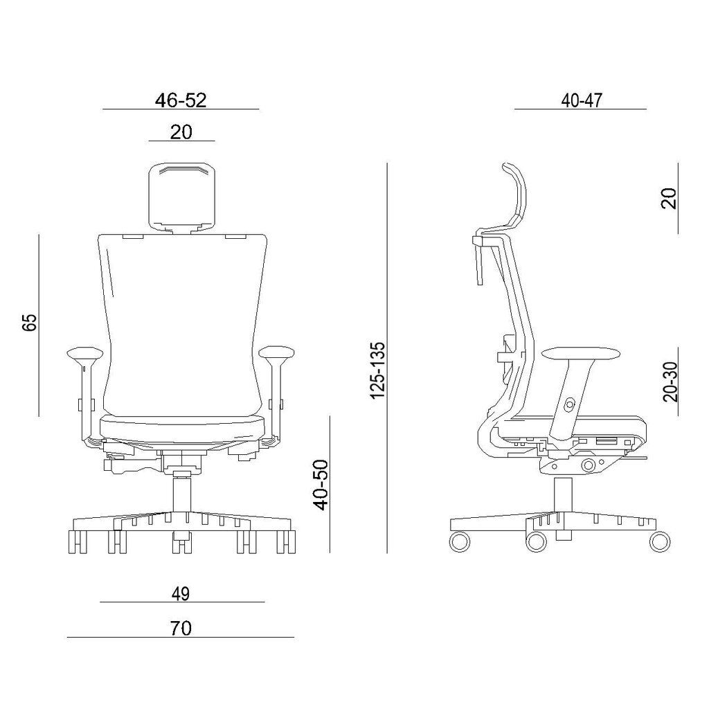 Ergonomisks krēsls Forte, melns/melns cena un informācija | Biroja krēsli | 220.lv