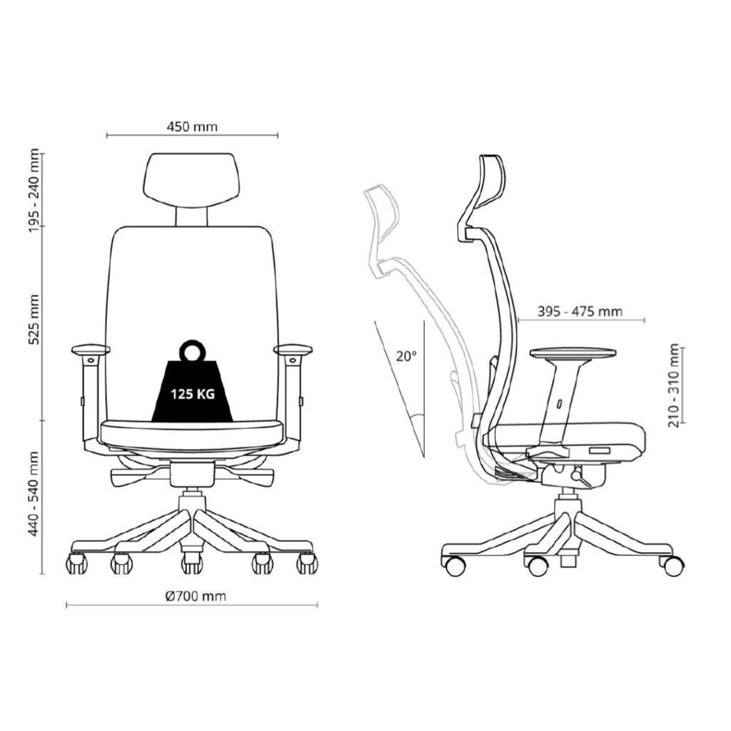 Ergonomisks krēsls Istuk Anggun, melns cena un informācija | Biroja krēsli | 220.lv