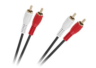 кабель 2 x rca - 2 x rca 1,5 м, черный, 4 мм цена и информация | Кабели и провода | 220.lv