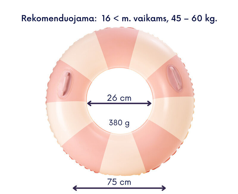 Piepūšamais peldēšanas ritenis Smart Mama, 75 cm, rozā цена и информация | Piepūšamās rotaļlietas un pludmales preces | 220.lv