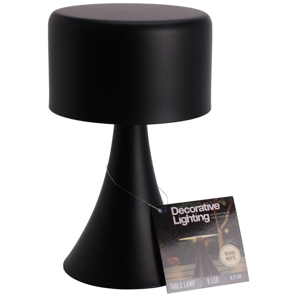 Led nakts lampa, melna, 20,5 cm цена и информация | Galda lampas | 220.lv