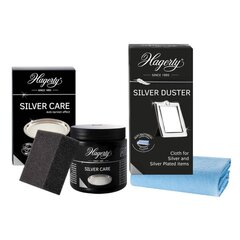 Паста для чистки серебра и салфетка для полировки, набор: Hagerty Silver Care + Silver Duster цена и информация | Чистящие средства | 220.lv