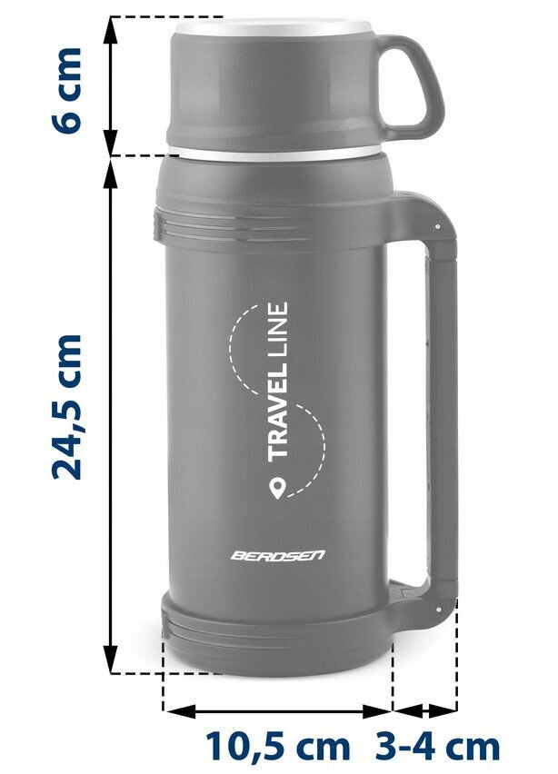 Berdsen termoss, 1,5l melns cena un informācija | Termosi, termokrūzes | 220.lv
