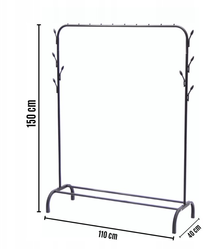 Drēbju pakaramais, melns cena un informācija | Drēbju pakaramie | 220.lv
