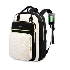 Mugursoma ar USB pieslēgumu, 36 l, balta/melna цена и информация | Рюкзаки, сумки, чехлы для компьютеров | 220.lv
