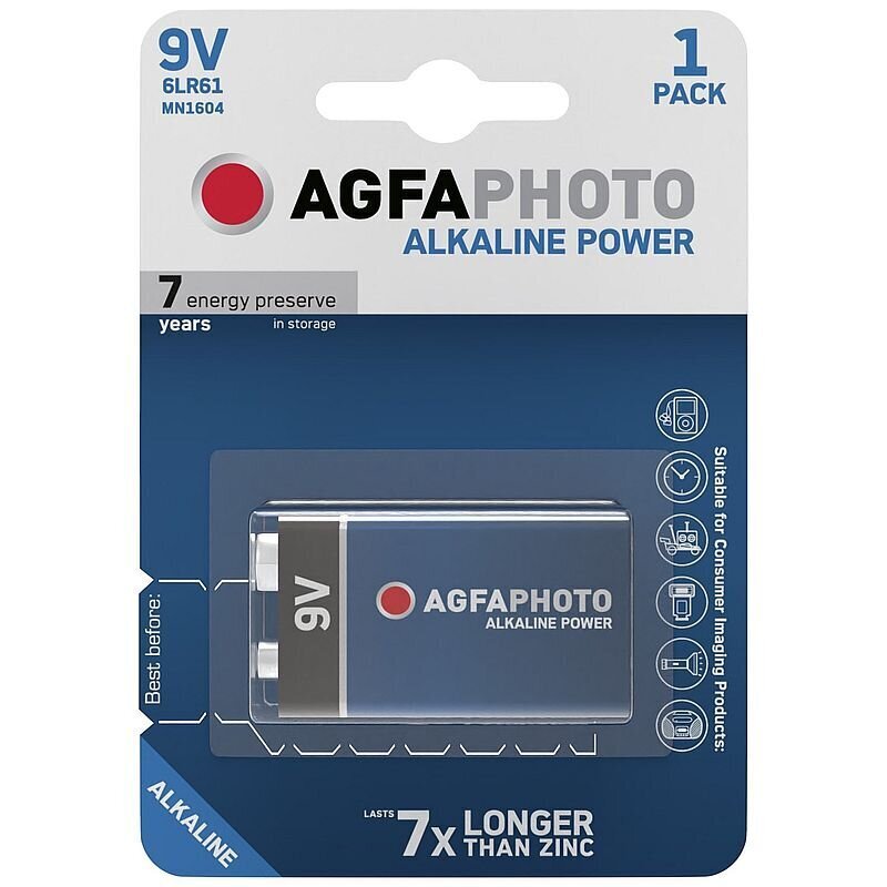 AgfaPhoto Sārma baterijas 9V cena un informācija | Baterijas | 220.lv