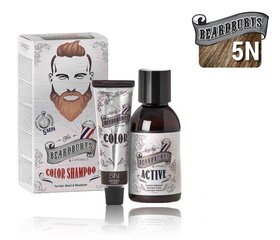 BEARDBURYS Окрашивающий шампунь для волос, бороды и усов, 5N Светло-коричневый цена и информация | Краска для волос | 220.lv