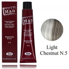 Matu krāsa vīriešiem Lisap Man Hair Color, Light Chestnut N.5, 60 ml cena un informācija | Matu krāsas | 220.lv