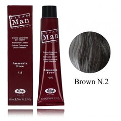 Matu krāsa vīriešiem Lisap Man Hair Color, Brown N.2, 60 ml цена и информация | Краска для волос | 220.lv