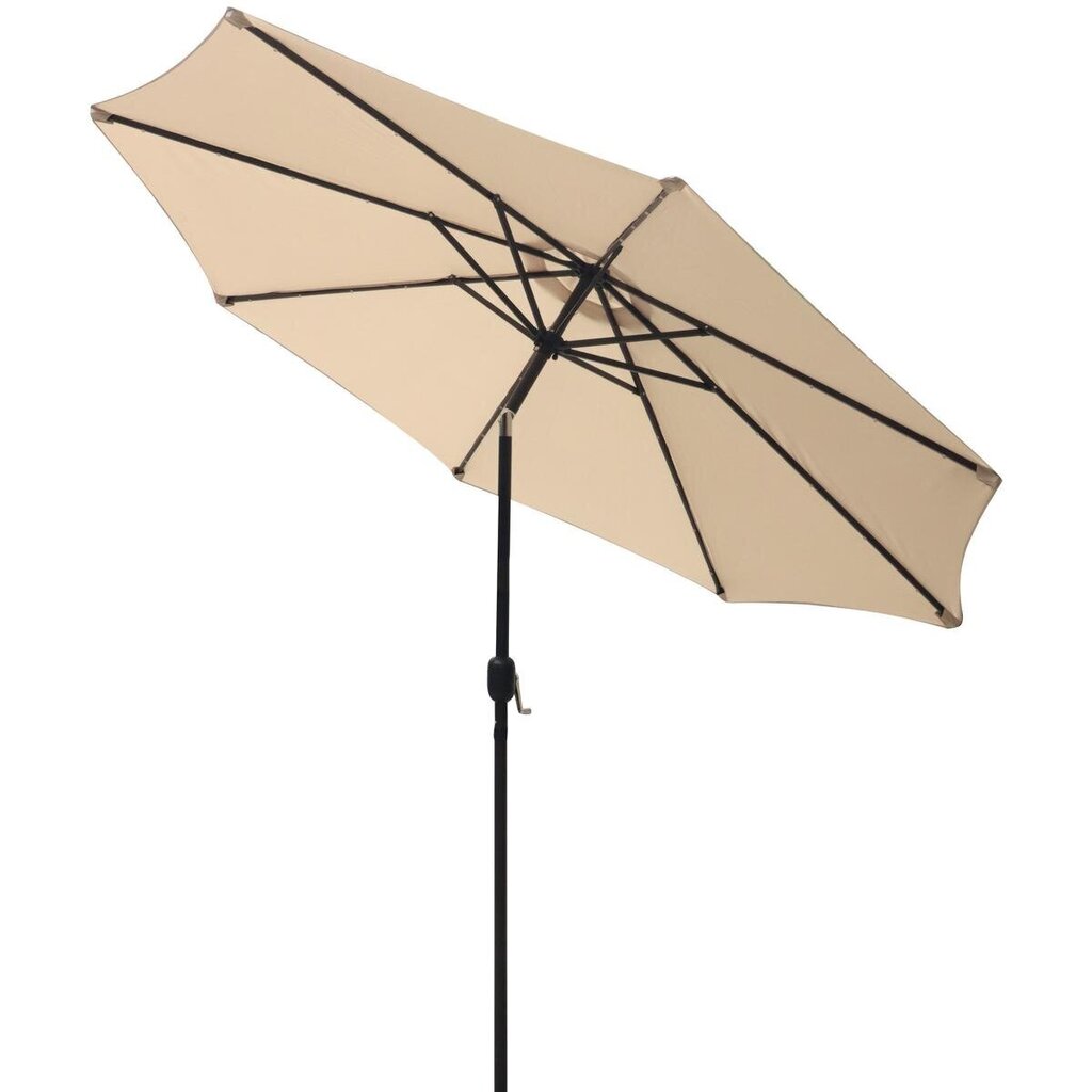 Dārza lietussargs ar led apgaismojumu, 300 cm, bēšs cena un informācija | Saulessargi, markīzes un statīvi | 220.lv