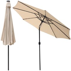 зонт садовый со светодиодной подсветкой, 300 см, бежевый цена и информация | Зонты, маркизы, стойки | 220.lv