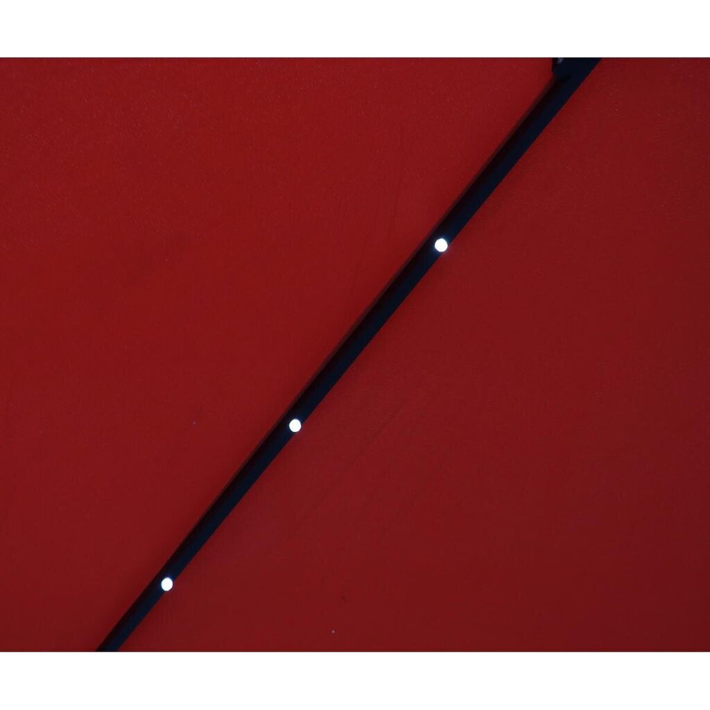Dārza lietussargs ar led apgaismojumu, 300 cm, sarkans cena un informācija | Saulessargi, markīzes un statīvi | 220.lv