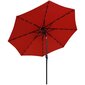 Dārza lietussargs ar led apgaismojumu, 300 cm, sarkans цена и информация | Saulessargi, markīzes un statīvi | 220.lv