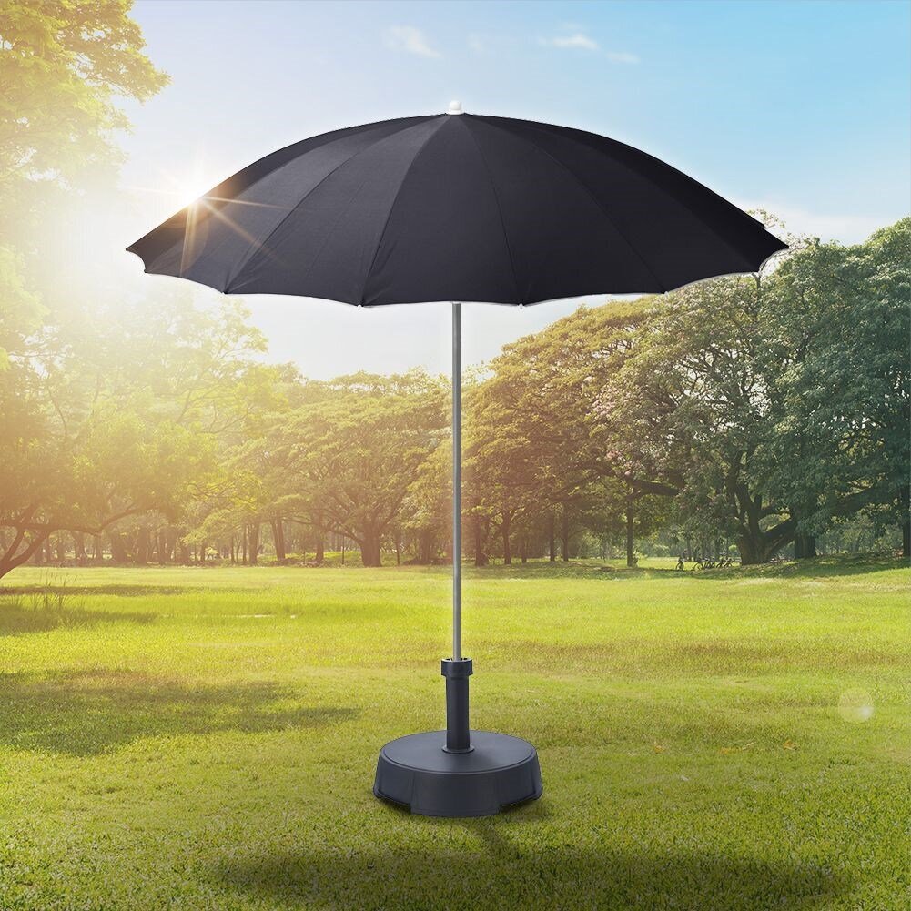 Dārza lietussargs, 220 cm, melns cena un informācija | Saulessargi, markīzes un statīvi | 220.lv