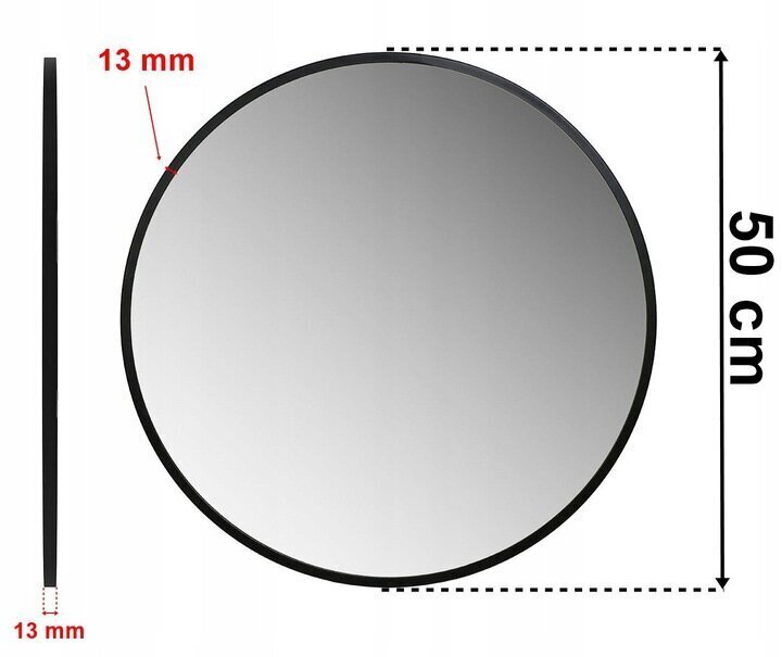 Spogulis - sander, 50 cm, melns cena un informācija | Spoguļi | 220.lv