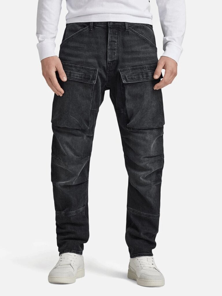 Džinsi vīriešiem G-Star 3D Straight Tapered Denim Cargo 30' 560022147, melni cena un informācija | Vīriešu džinsi | 220.lv