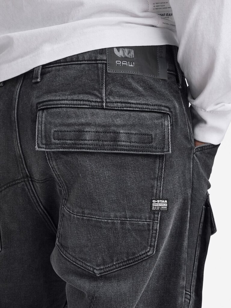 Džinsi vīriešiem G-Star 3D Straight Tapered Denim Cargo 32' 560022152, melni cena un informācija | Vīriešu džinsi | 220.lv