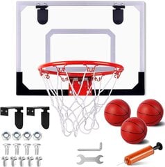 Mini basketbola grozs ar 3 bumbiņām un gaisa sūkni Stay Gent 40x30cm cena un informācija | Basketbola grozi | 220.lv