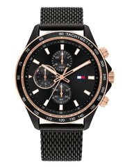 Rokas pulkstenis vīriešiem Tommy Hilfiger Miles Quartz Black 540520508 cena un informācija | Vīriešu pulksteņi | 220.lv