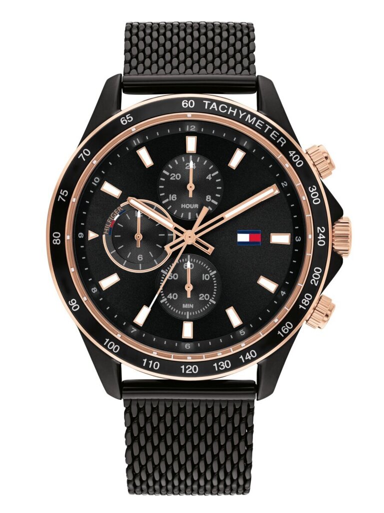 Rokas pulkstenis vīriešiem Tommy Hilfiger Miles Quartz Black 540520508 cena un informācija | Vīriešu pulksteņi | 220.lv