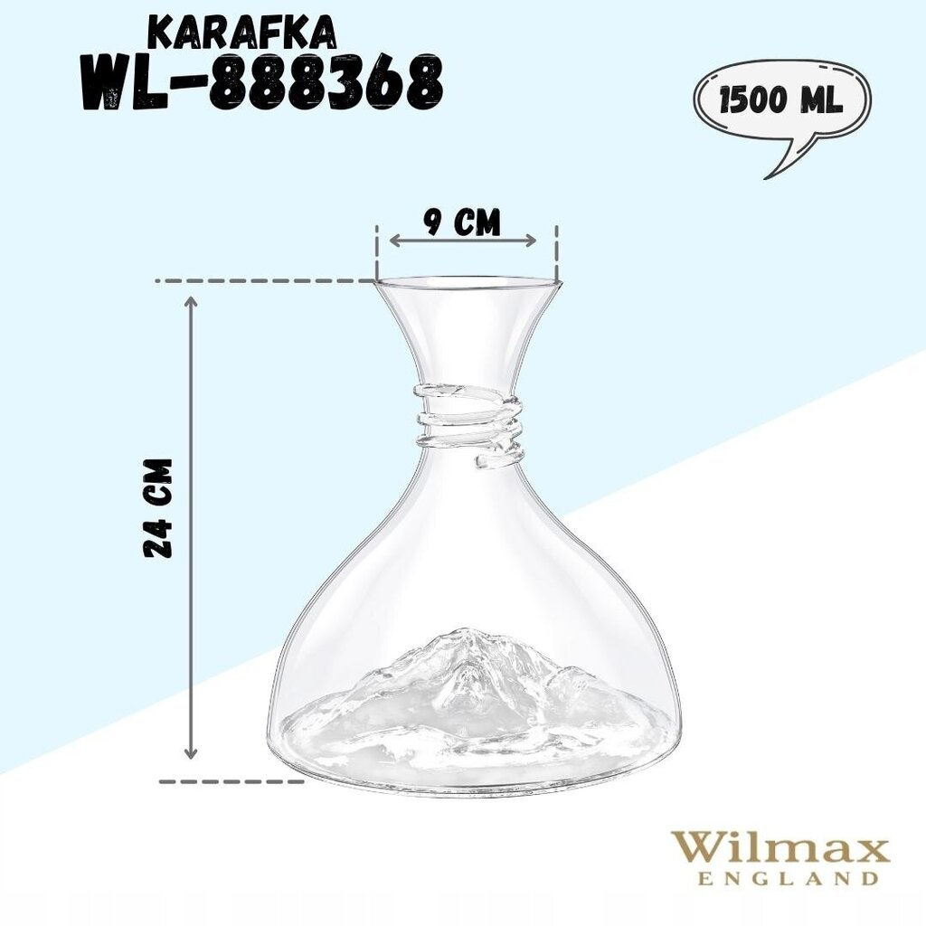 WILMAX dekantera karafe, 1500 ml cena un informācija | Glāzes, krūzes, karafes | 220.lv