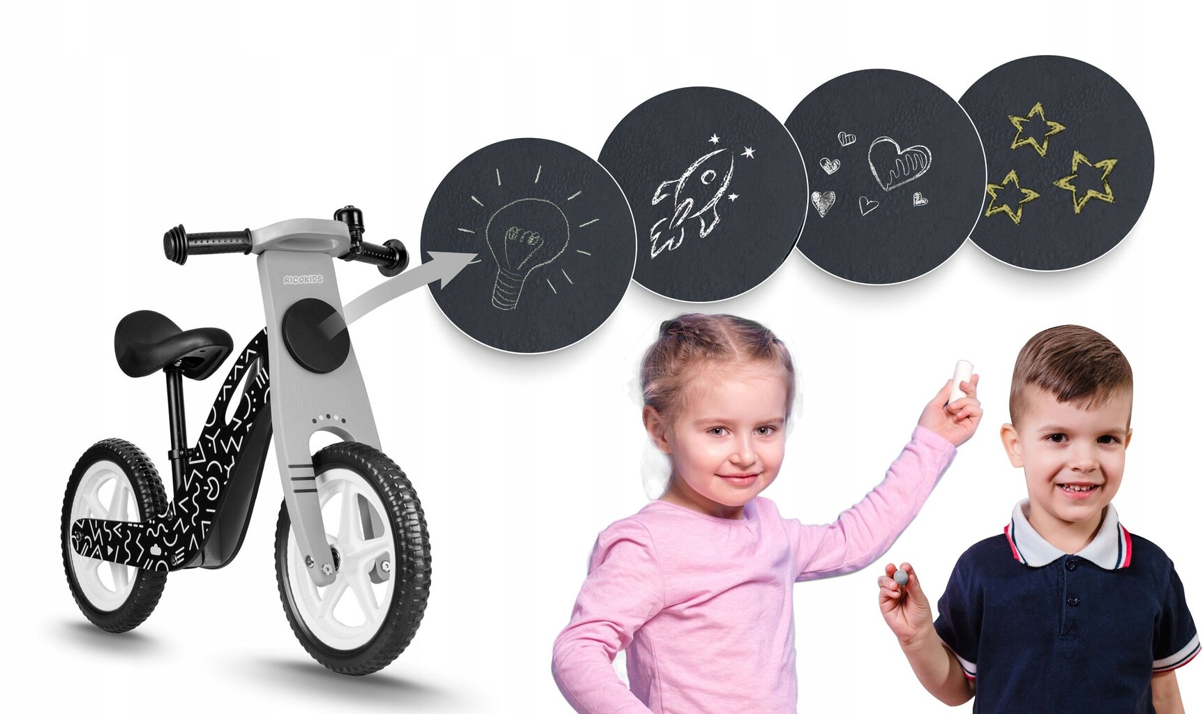 Līdzsvara velosipēds Ricokids RC-615 cena un informācija | Balansa velosipēdi | 220.lv