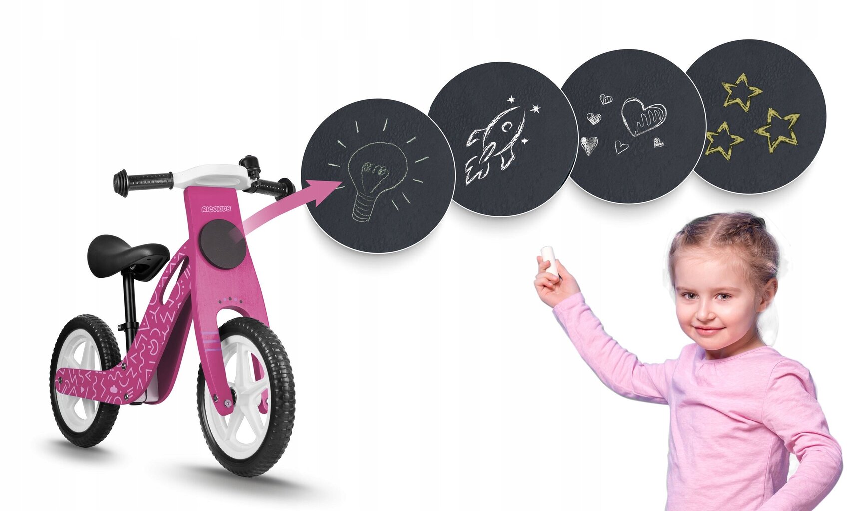 Līdzsvara velosipēds, Ricokids RC-614 cena un informācija | Balansa velosipēdi | 220.lv