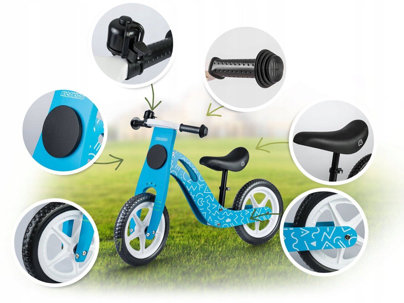 Līdzsvara velosipēds, Ricokids RC-613 цена и информация | Balansa velosipēdi | 220.lv