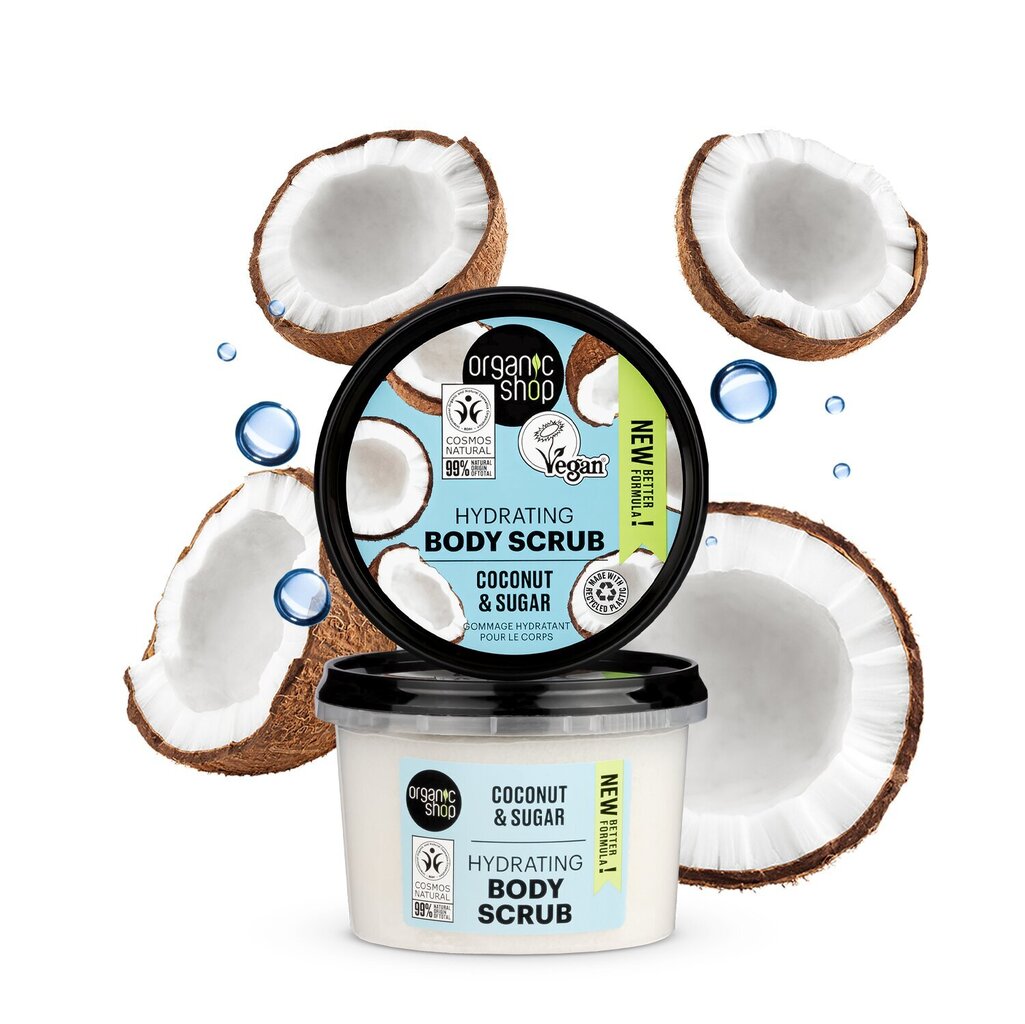 Ķermeņa skrubis Organic Shop Coconut & Sugar, 3x250 ml цена и информация | Ķermeņa skrubji | 220.lv