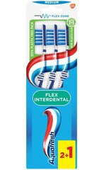 Щетка зубная Aquafresh Clean & Flex Medium, 3 шт цена и информация | Зубные щетки, пасты | 220.lv