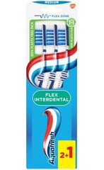 Zobu birste Aquafresh Clean and Flex Medium, 3 gab. cena un informācija | Zobu pastas, birstes | 220.lv