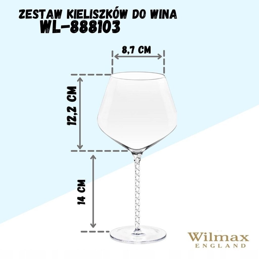 Wilmax glāze, 950 ml - komplekts 2 gab. цена и информация | Glāzes, krūzes, karafes | 220.lv