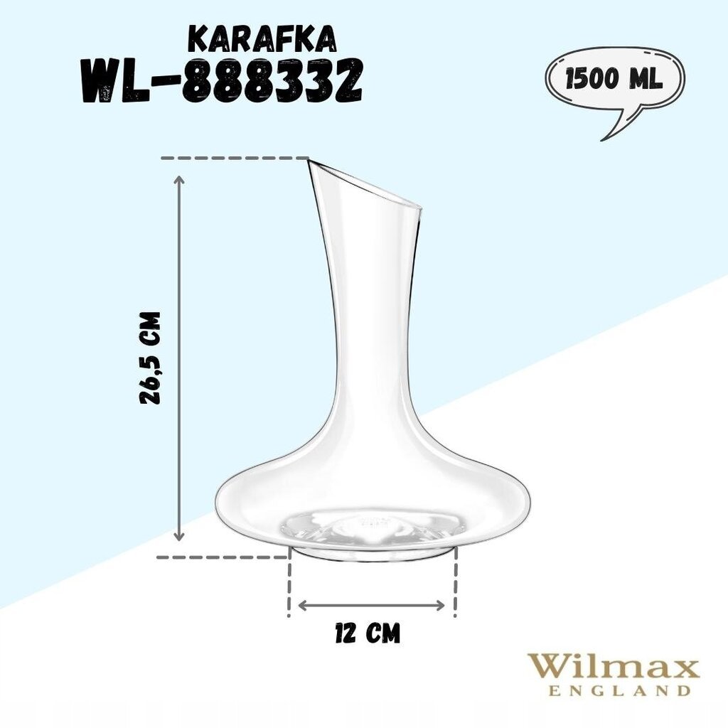 Wilmax karafe, 1500 ml cena un informācija | Glāzes, krūzes, karafes | 220.lv