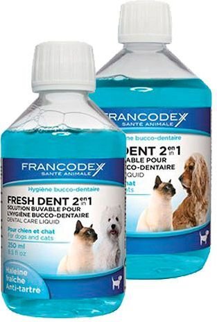 Mutes dobuma higiēnas šķidrums suņiem un kaķiem Francodex Fresh dent, 500 ml cena un informācija | Kopšanas līdzekļi dzīvniekiem | 220.lv